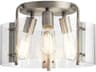 Thoreau 3-Light Brushed Nickel Glass Drum Semi Flush Mount