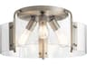 Thoreau 3-Light Brushed Nickel Glass Drum Semi Flush Mount
