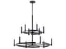 Tolani 12-Light Black Candelabra Round Tiered Chandelier