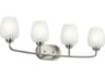 Valserrano 4-Light Brushed Nickel Glass Vanity Light