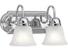 2-Light Chrome Glass Vanity Light
