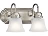 2-Light Brushed Nickel Glass Vanity Light