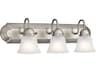 3-Light Brushed Nickel Glass Vanity Light