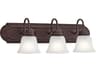 3-Light Tannery Bronze Glass Vanity Light