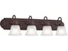 4-Light Tannery Bronze Glass Vanity Light