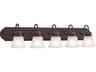 5-Light Tannery Bronze Glass Vanity Light