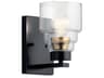 Vionnet 1-Light Black Glass Wall Sconce