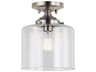 Winslow 1-Light Brushed Nickel Glass Cylinder Semi Flush Mount
