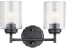 Winslow 2-Light Black Glass Vanity Light