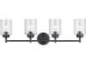 Winslow 4-Light Black Glass Vanity Light
