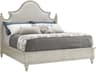 Oyster Bay Beige Solid Wood Upholstered King Panel Bed