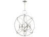 Aria 5-Light Polished Nickel Crystal Candelabra Globe Round Chandelier