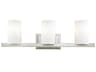 Astoria 3-Light Brushed Nickel Glass Vanity Light