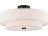 Claremont 4-Light English Bronze Drum Round Semi Flush Mount