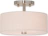 Meridian 2-Light Brushed Nickel Cylinder Drum Semi Flush Mount