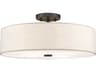 Meridian 4-Light English Bronze Drum Round Semi Flush Mount