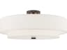 Meridian English Bronze Drum Round Semi Flush Mount