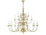 Williamsburgh 22-Light Polished Brass Candelabra Chandelier