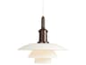 PH-3/3 1-Light White LED Tiered Mini Pendant