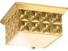Alpha 4-Light Aged Brass Glass Geometric Flush Mount