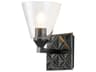 Alpha 1-Light Matte Black Glass Wall Sconce
