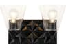 Alpha 2-Light Matte Black Glass Vanity Light