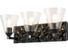 Alpha 3-Light Matte Black Glass Vanity Light