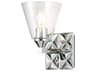 Alpha 1-Light Polished Chrome Glass Wall Sconce