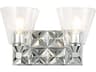 Alpha 2-Light Polished Chrome Glass Vanity Light