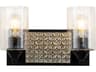 Arcadia 2-Light Matte Black Antiqued Silver Leaf Glass Vanity Light