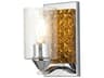 Arcadia 1-Light Polished Chrome Antiqued Gold Leaf Glass Wall Sconce