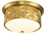 Epsilon 3-Light Aged Brass Glass Geometric Flush Mount