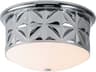 Epsilon 3-Light Polished Chrome Glass Geometric Flush Mount
