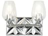 Epsilon 2-Light Polished Chrome Glass Vanity Light