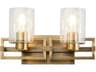 Estes 2-Light Antique Brass Glass Vanity Light