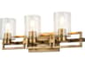 Estes 3-Light Antique Brass Glass Vanity Light