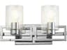 Estes 2-Light Polished Chrome Glass Vanity Light
