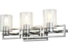 Estes 3-Light Polished Chrome Glass Vanity Light