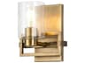 Estes 1-Light Antique Brass Glass Wall Sconce