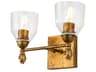 Felice 2-Light Gold Glass Vanity Light