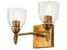 Felice 2-Light Gold Glass Vanity Light