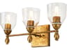 Felice 3-Light Gold Glass Vanity Light
