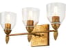 Felice 3-Light Gold Glass Vanity Light