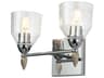 Felice 2-Light Polished Chrome Glass Vanity Light