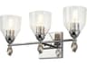 Felice 3-Light Polished Chrome Glass Vanity Light