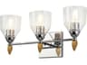 Felice 3-Light Polished Chrome Gold Glass Vanity Light