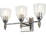 Felice 3-Light Polished Chrome Glass Vanity Light