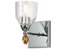 Felice 1-Light Polished Chrome Gold Glass Wall Sconce