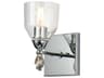 Felice 1-Light Polished Chrome Glass Wall Sconce