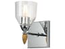 Felice 1-Light Polished Chrome Gold Glass Wall Sconce
